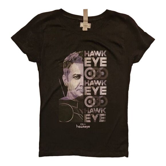 Next Level Apparel Marcel Studios Hawkeye Tee Black L (10/12) Girls - Picture 1 of 6